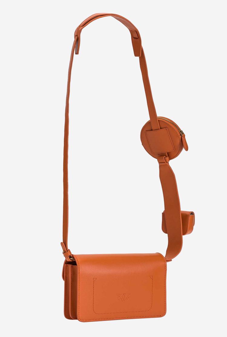 Orange Gold Women's Pinko Letter Bag Minimal Pocket Crossbody Bags | Ireland-27830619