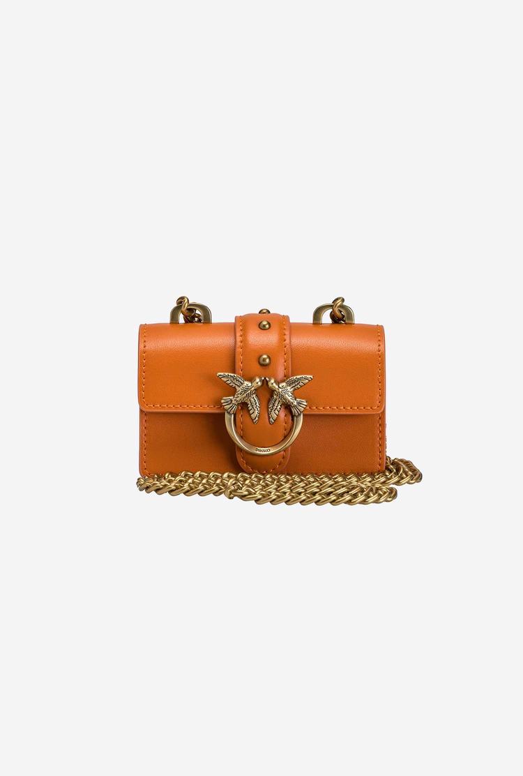 Orange Gold Women\'s Pinko Micro Love Bag Icon Simply Mini Bag | Ireland-48705969