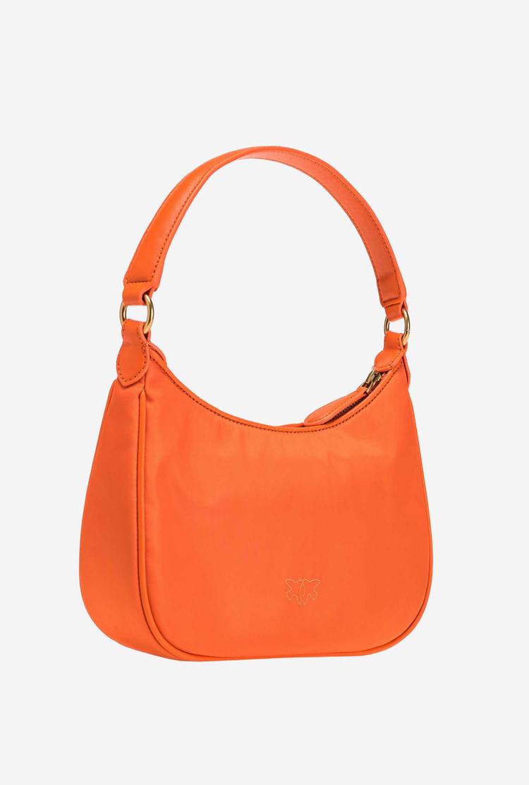 Orange Gold Women's Pinko Mini Half Moon Bag Recycled Shoulder Bags | Ireland-57964039