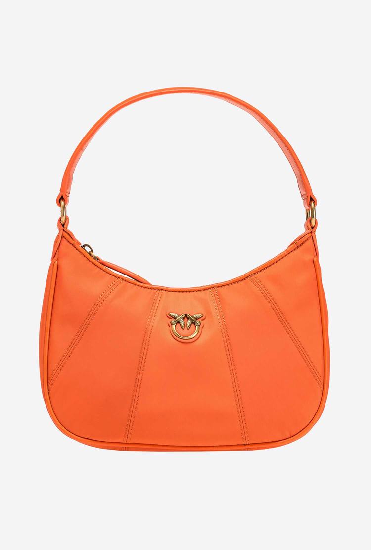 Orange Gold Women\'s Pinko Mini Half Moon Bag Recycled Shoulder Bags | Ireland-57964039