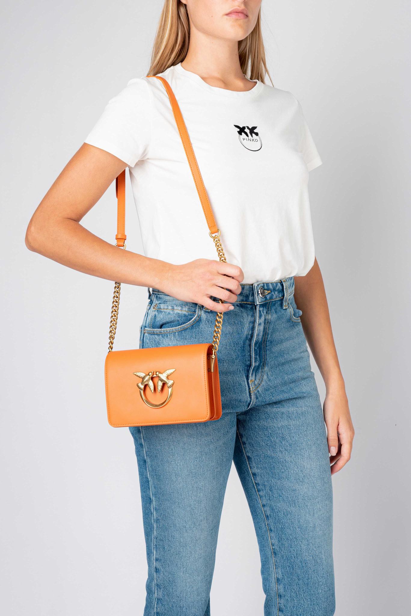 Orange Gold Women's Pinko Mini Love Bag Click Simply Crossbody Bags | Ireland-20846139