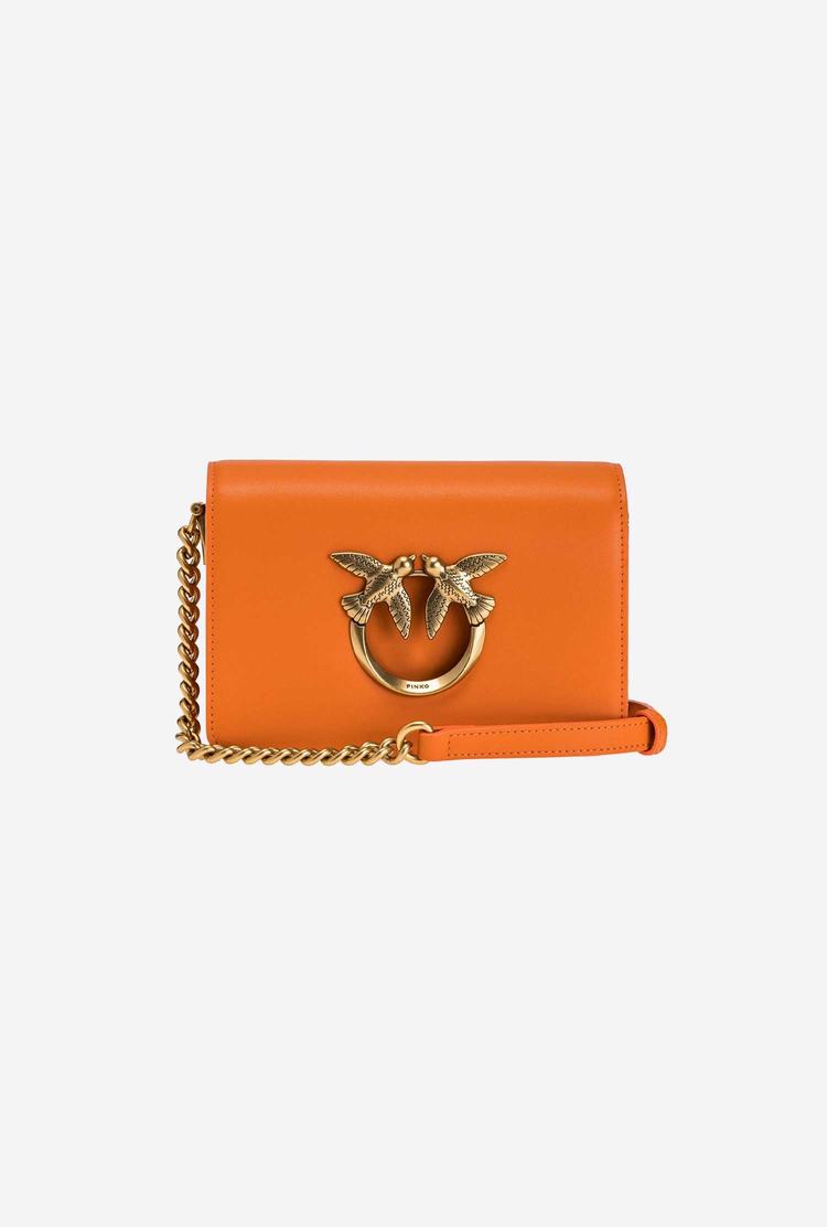 Orange Gold Women\'s Pinko Mini Love Bag Click Simply Crossbody Bags | Ireland-20846139