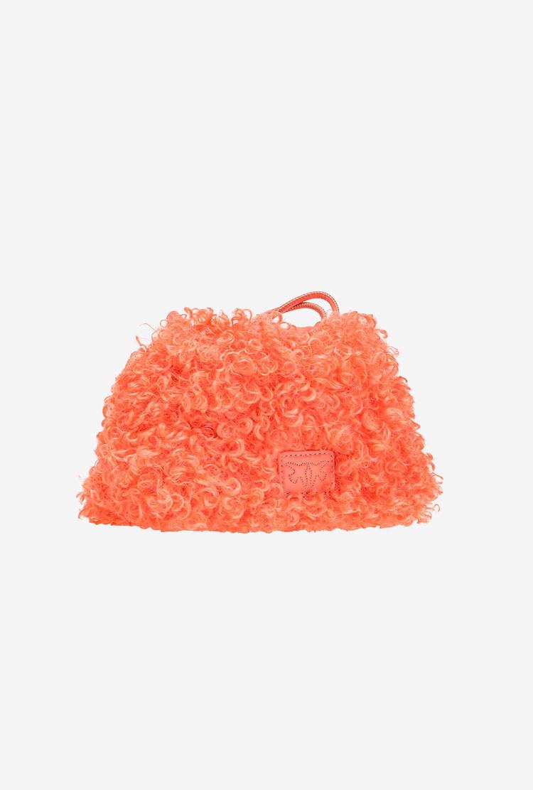 Orange Gold Women's Pinko Mini Pouch Bag Neon Curls Handbag | Ireland-46719309