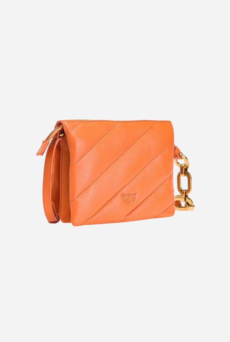 Orange Gold Women's Pinko Mini Twins Bag Maxi Quilt Crossbody Bags | Ireland-58397619