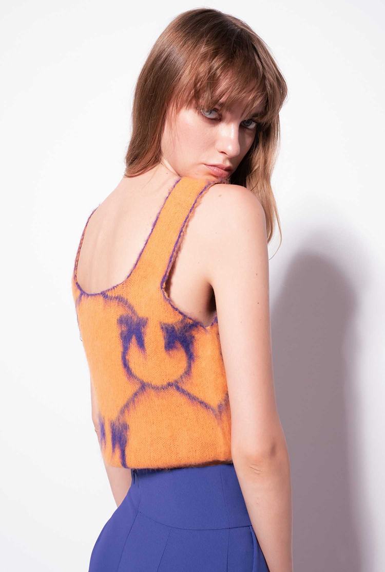 Orange/Purple Women's Pinko Monogram Jacquard Tanks | Ireland-49280169