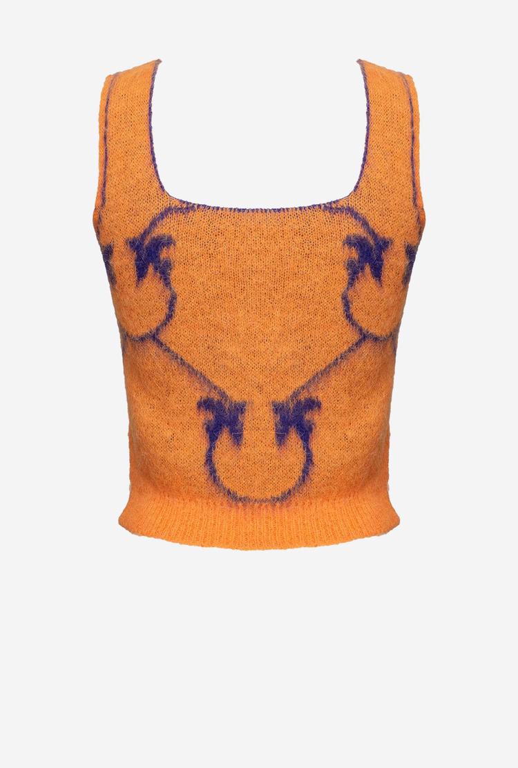 Orange/Purple Women's Pinko Monogram Jacquard Tanks | Ireland-49280169