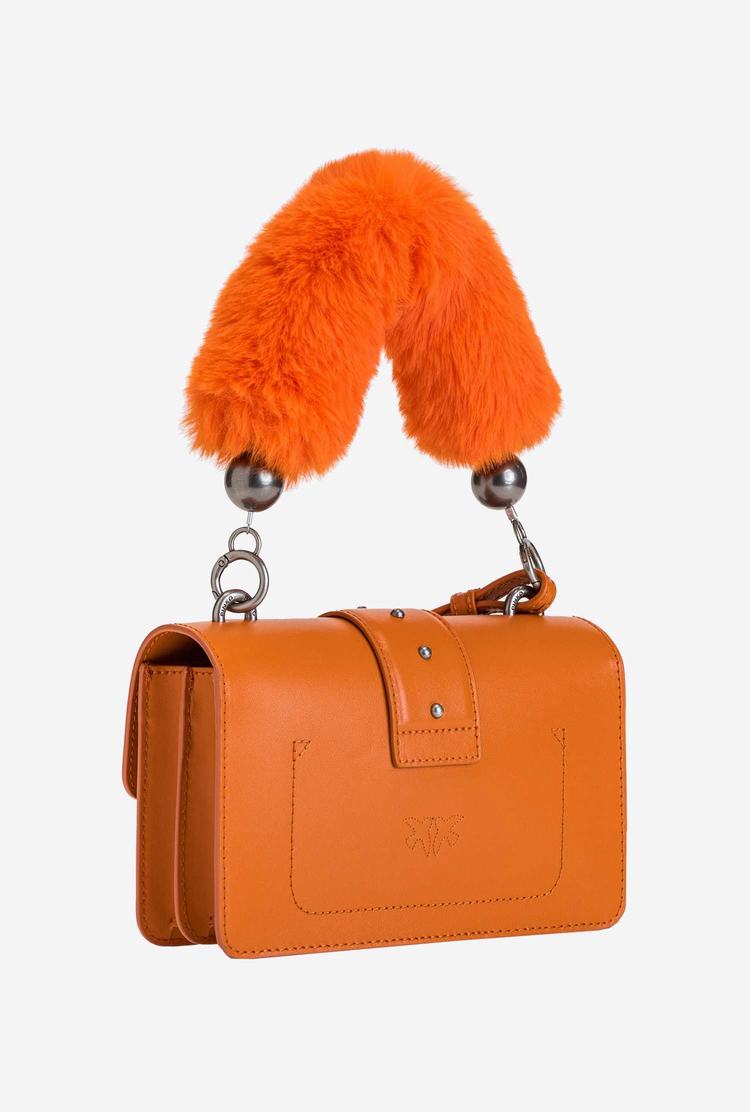 Orange Silver Women's Pinko Faux Fur Shoulder Strap Handbag | Ireland-30147259