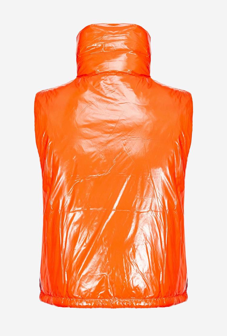 Orange Women's Pinko Padded Crystal Nylon Vest | Ireland-89213479