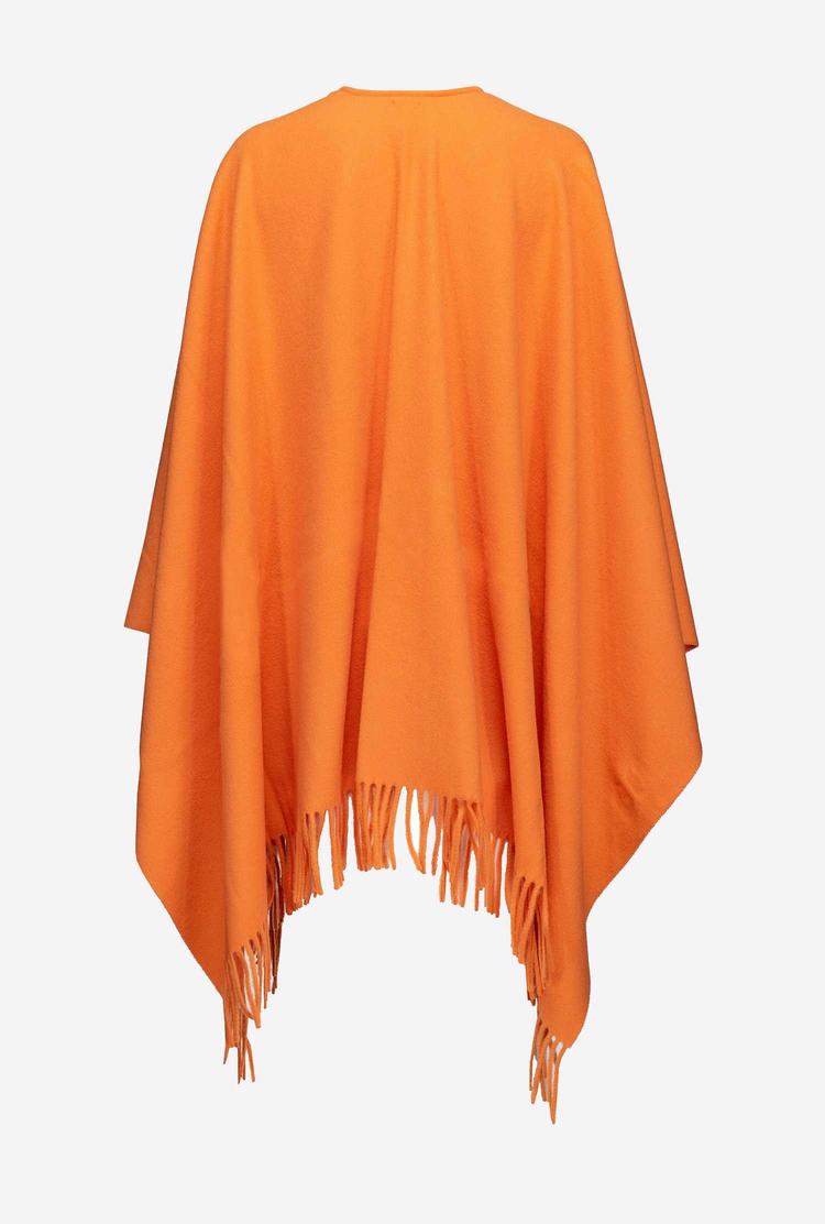 Orange Women's Pinko Wool Poncho Scarves | Ireland-30951829