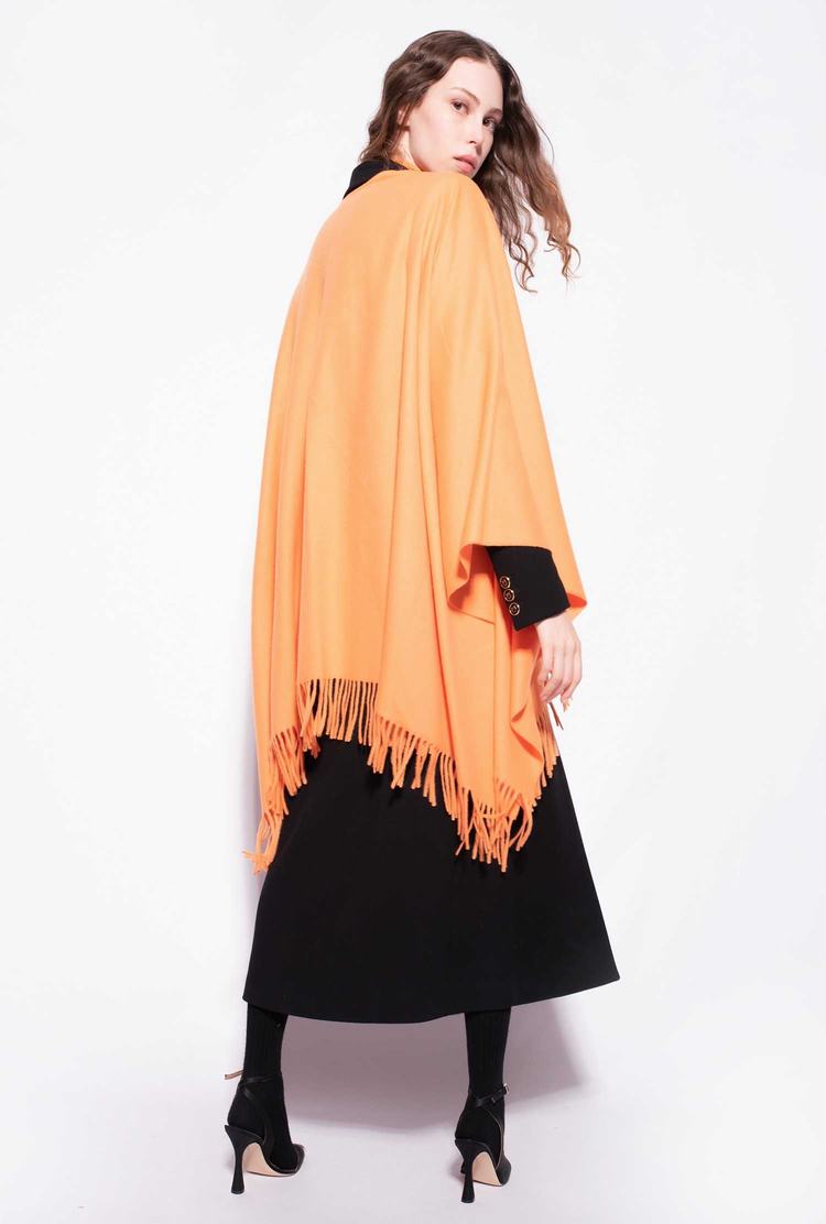 Orange Women's Pinko Wool Poncho Scarves | Ireland-30951829