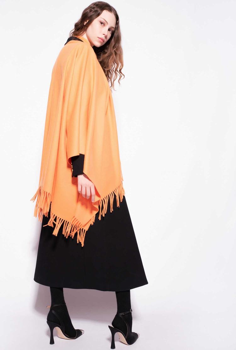 Orange Women's Pinko Wool Poncho Scarves | Ireland-30951829