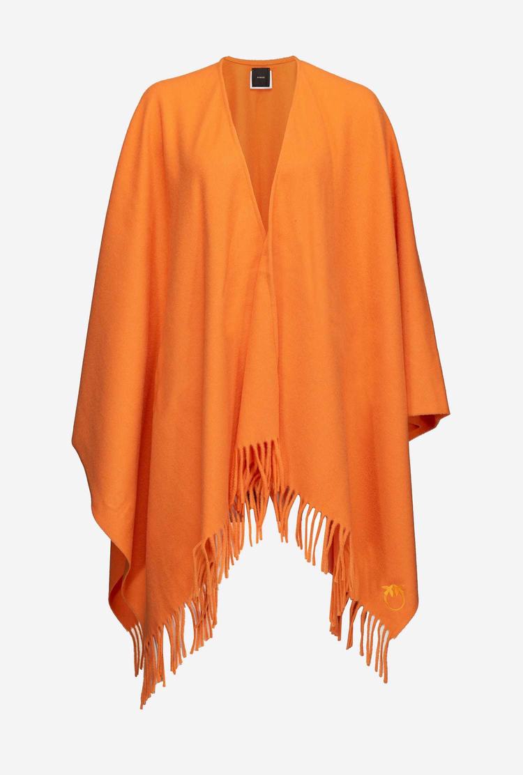 Orange Women\'s Pinko Wool Poncho Scarves | Ireland-30951829