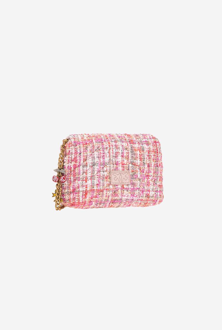 Pink Gold Women's Pinko Baby Love Bag Puff Chevron Lux Straps Crossbody Bags | Ireland-61398529