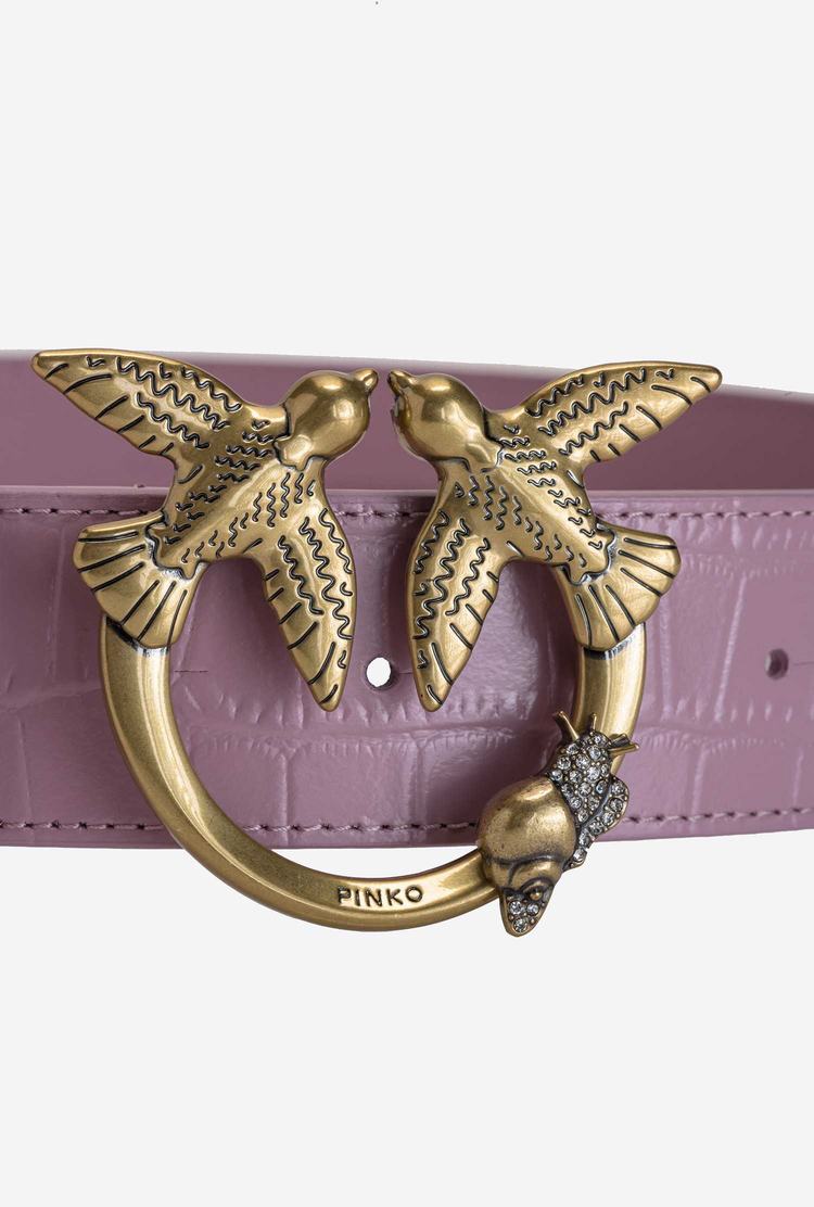 Pink Gold Women's Pinko Crocodile Print Belts | Ireland-40168579