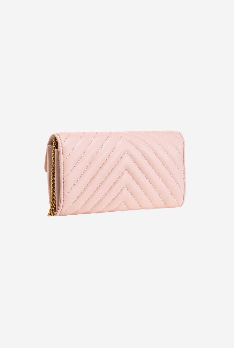 Pink Gold Women's Pinko Love Bag Chevron Purses | Ireland-83207969