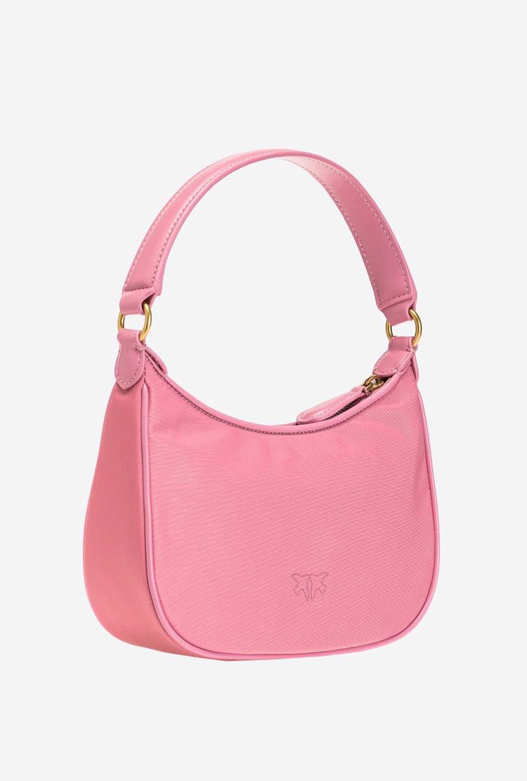 Pink Gold Women's Pinko Mini Half Moon Bag Recycled Shoulder Bags | Ireland-90835769