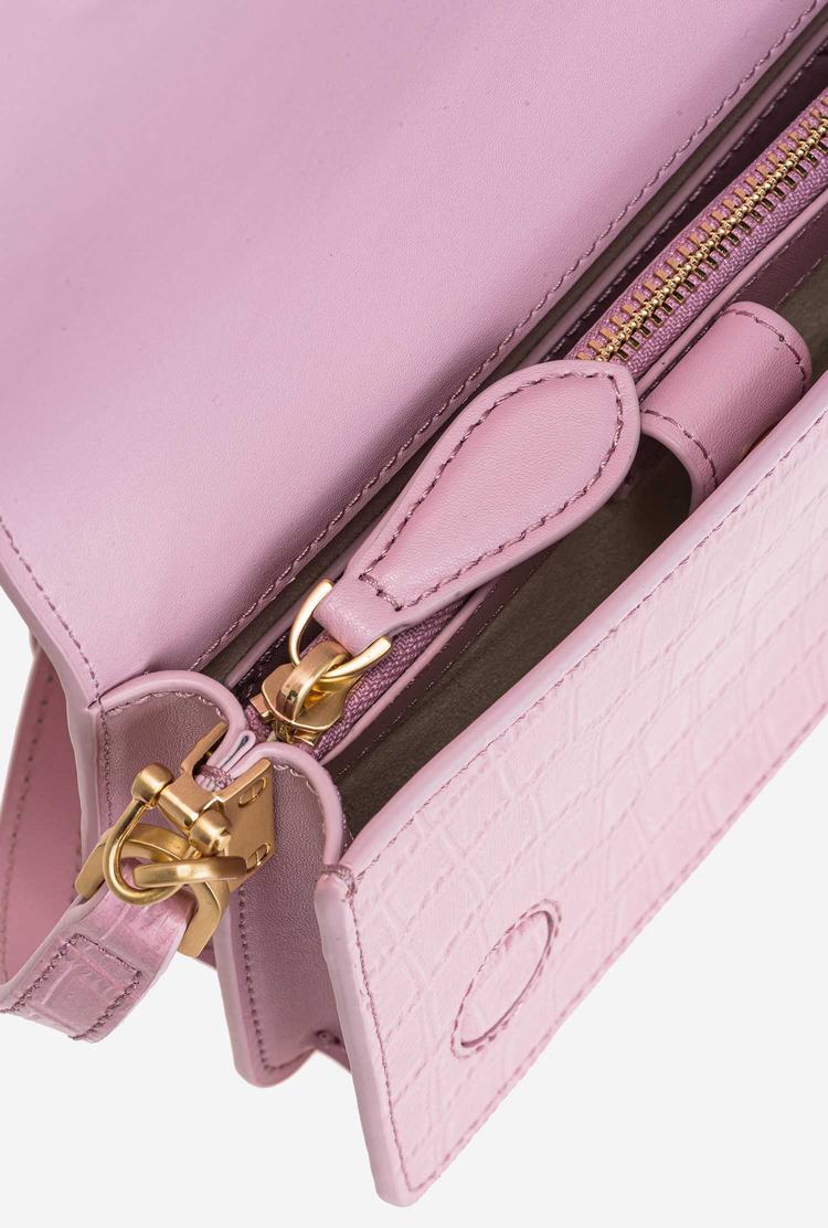 Pink Gold Women's Pinko Mini Love Bag Click Pure Shapes Crossbody Bags | Ireland-89713629