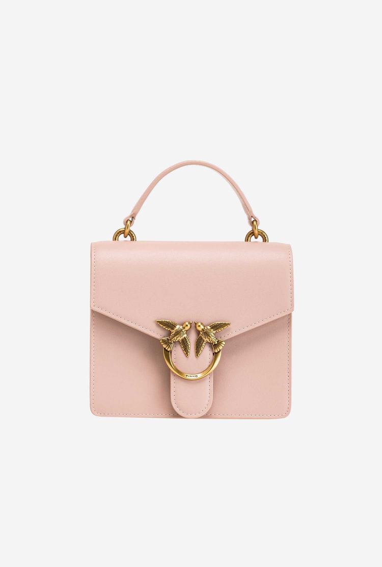 Pink Gold Women's Pinko Mini Love Bag Handle Simply Handbag | Ireland-80376519