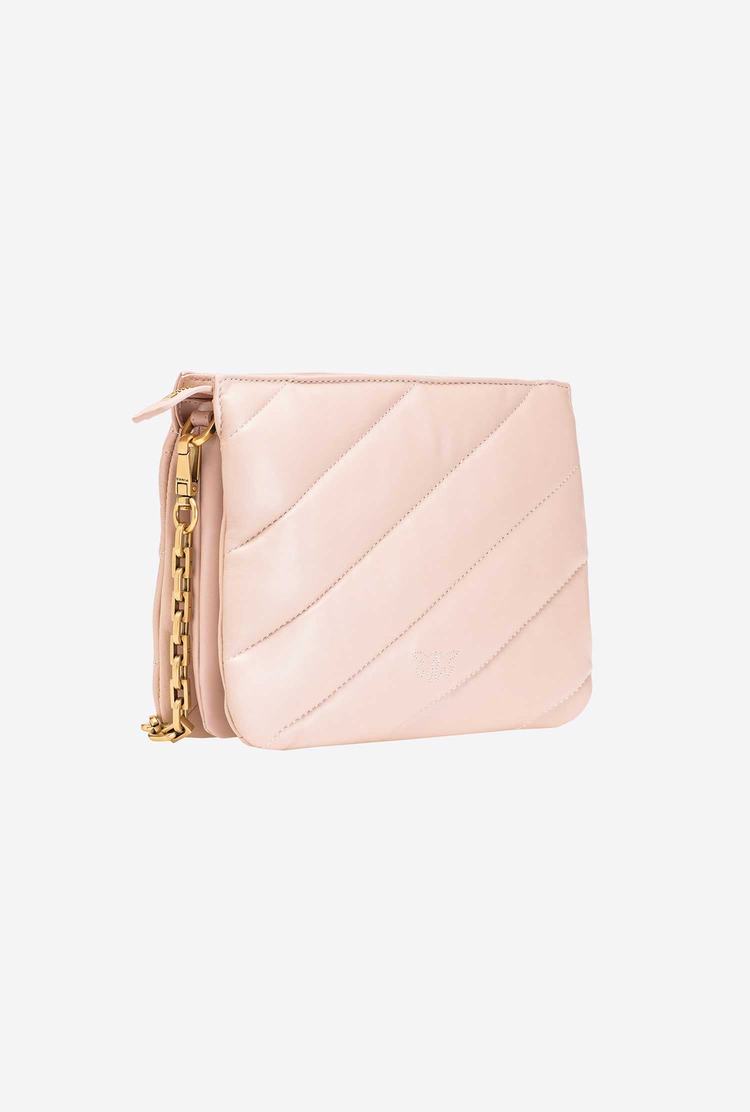 Pink Gold Women's Pinko Small Twins Bag Maxi Quilt Crossbody Bags | Ireland-57148399