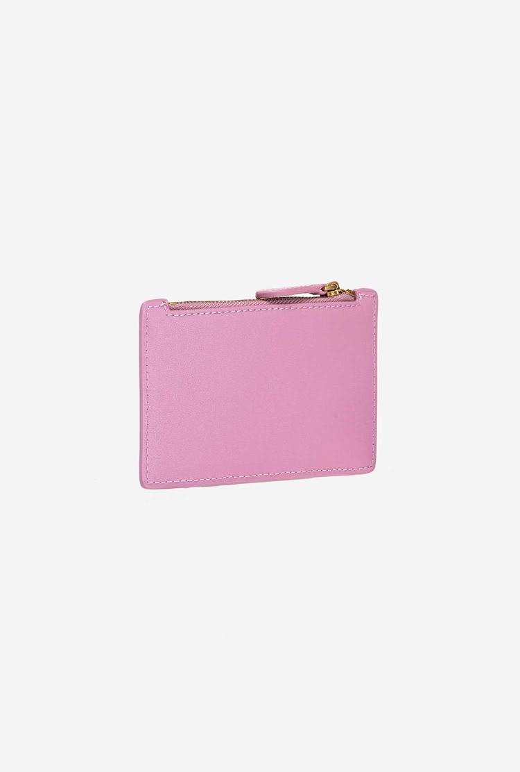 Pink Gold Women's Pinko Zipped Card Holder Purses | Ireland-75162489