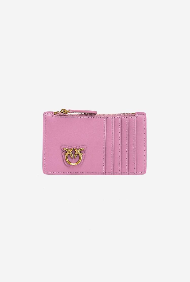 Pink Gold Women\'s Pinko Zipped Card Holder Purses | Ireland-75162489