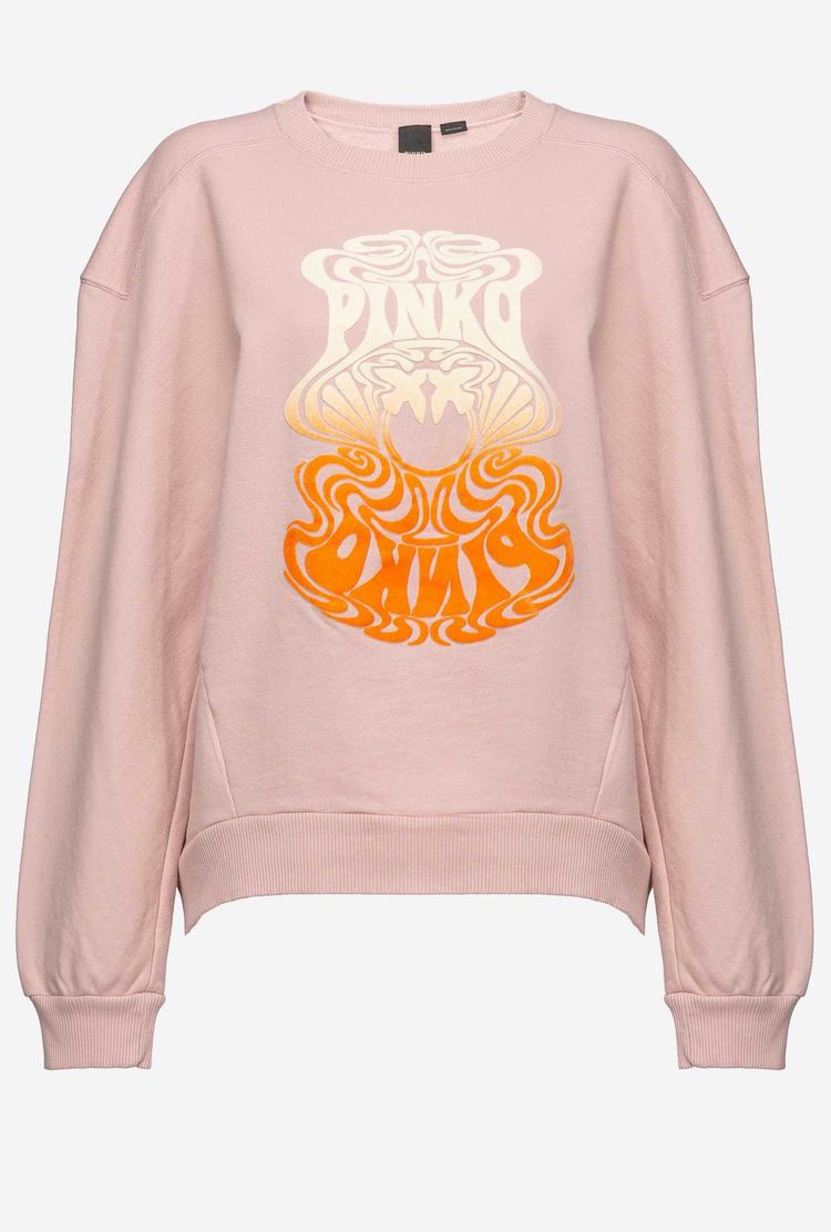 Pink/Orange Women's Pinko Printed Sweatshirt | Ireland-40356179