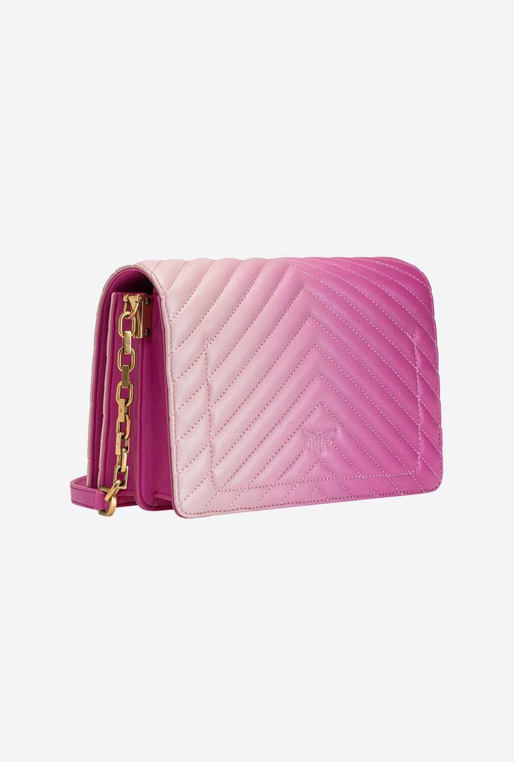 Pink Women's Pinko Classic Love Bag Click Shaded Chevron Crossbody Bags | Ireland-89610279