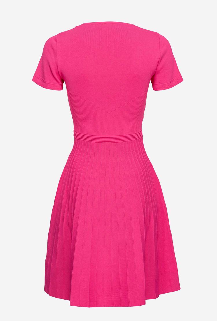 Pink Women's Pinko Knit Mini Dress | Ireland-15890349