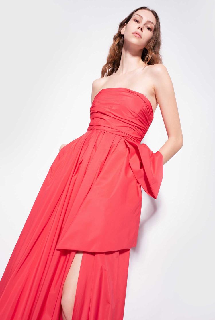 Pink Women's Pinko Long Taffeta Dress | Ireland-31859679