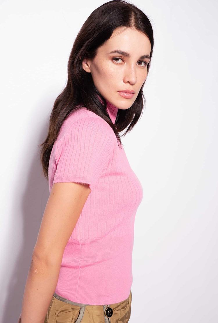 Pink Women's Pinko Short-sleeved T Shirts | Ireland-20645989