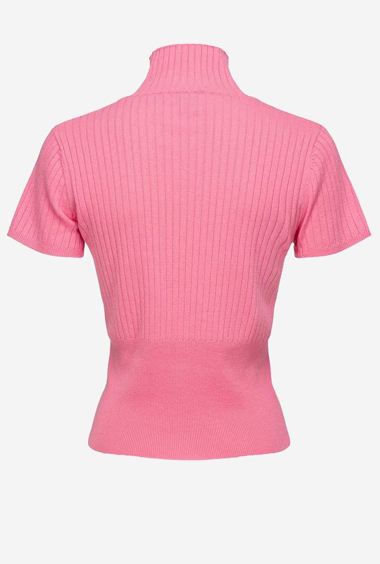 Pink Women's Pinko Short-sleeved T Shirts | Ireland-20645989