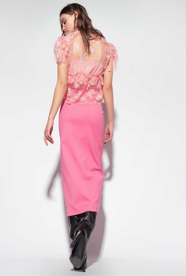 Pink Women's Pinko Slit Skirts | Ireland-75340299