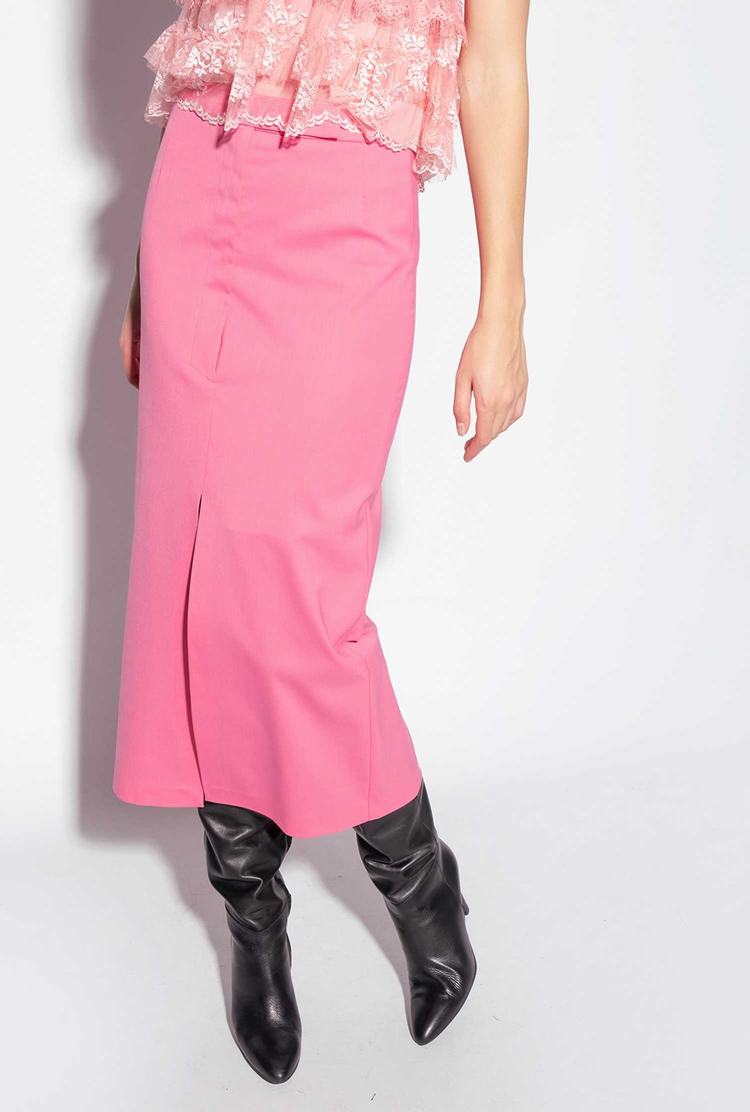 Pink Women's Pinko Slit Skirts | Ireland-75340299