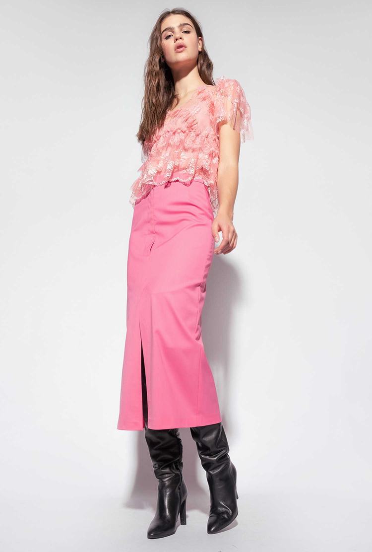 Pink Women's Pinko Slit Skirts | Ireland-75340299