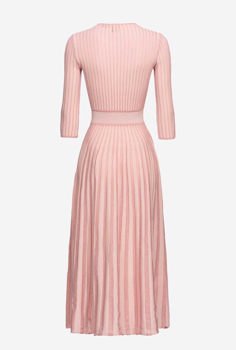 Pink Women's Pinko Two-tone Knit Midi Dress | Ireland-53890429