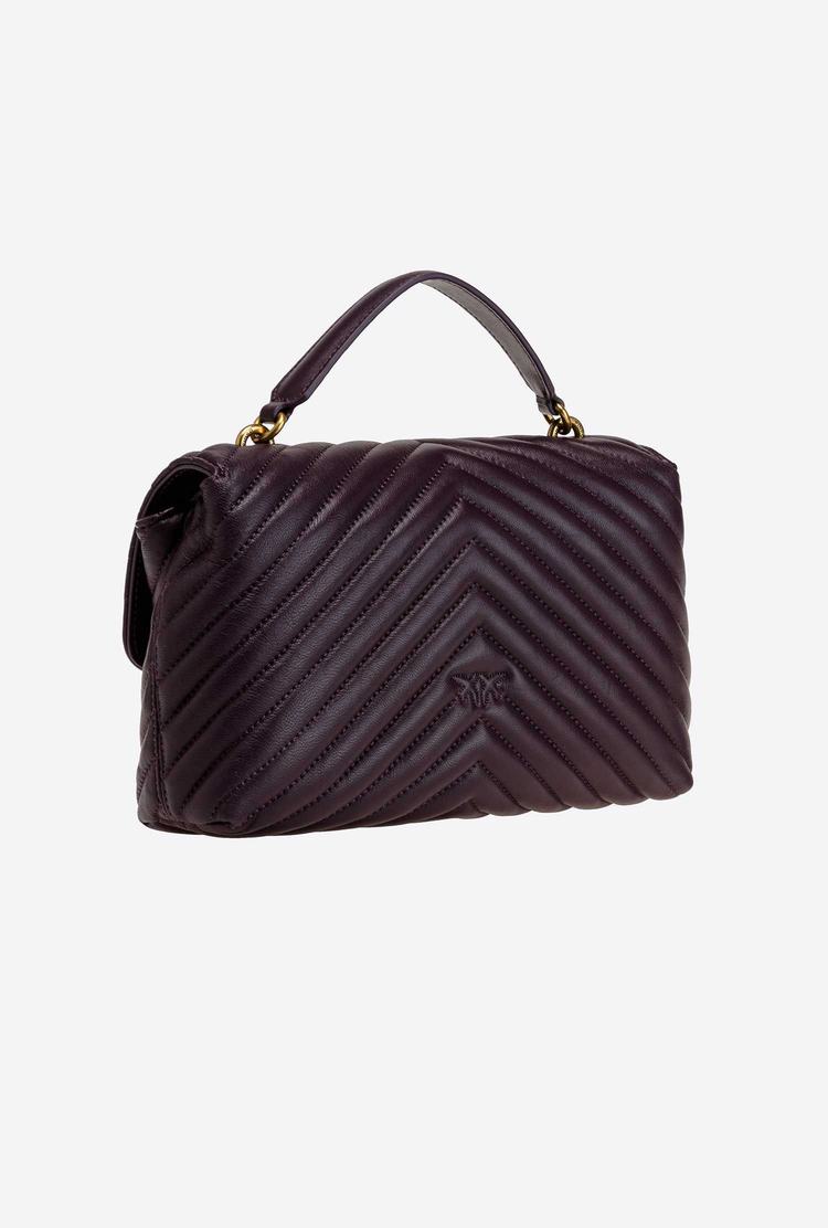 Purple Gold Women's Pinko Lady Love Bag Puff Chevron Handbag | Ireland-07829549