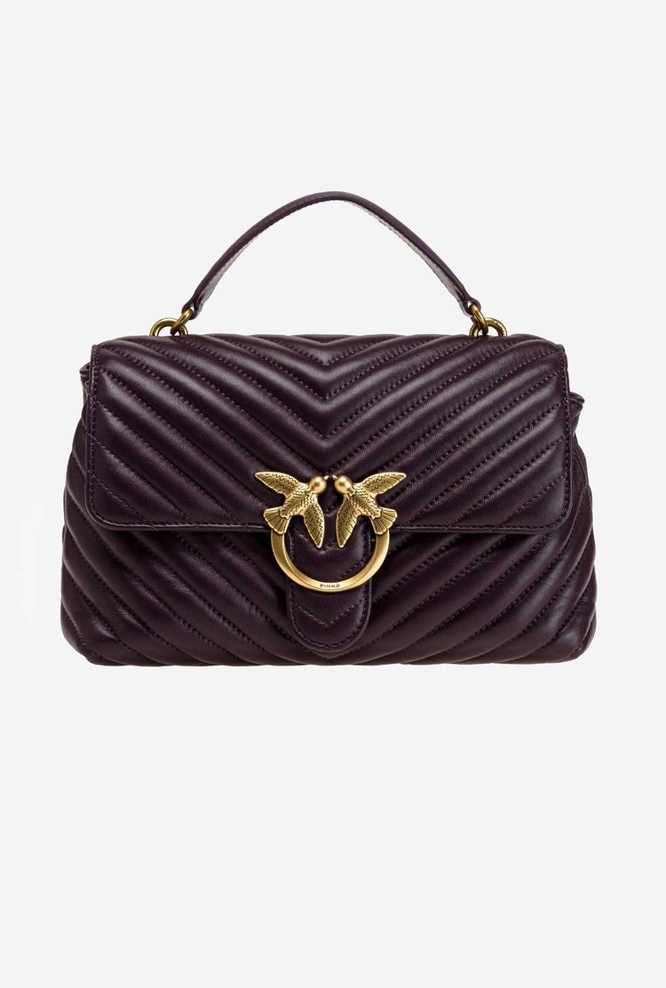 Purple Gold Women's Pinko Lady Love Bag Puff Chevron Handbag | Ireland-07829549