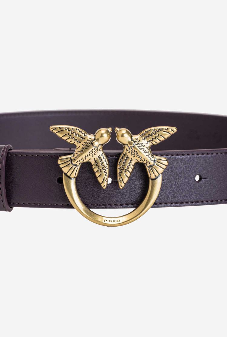 Purple Gold Women's Pinko Love Birds Leather Belts | Ireland-81396249