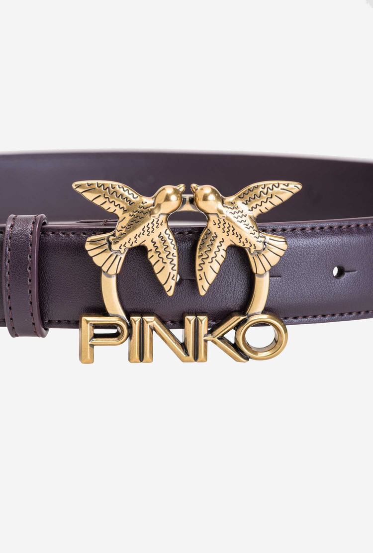 Purple Gold Women's Pinko Love Birds Logo Belts | Ireland-56801799