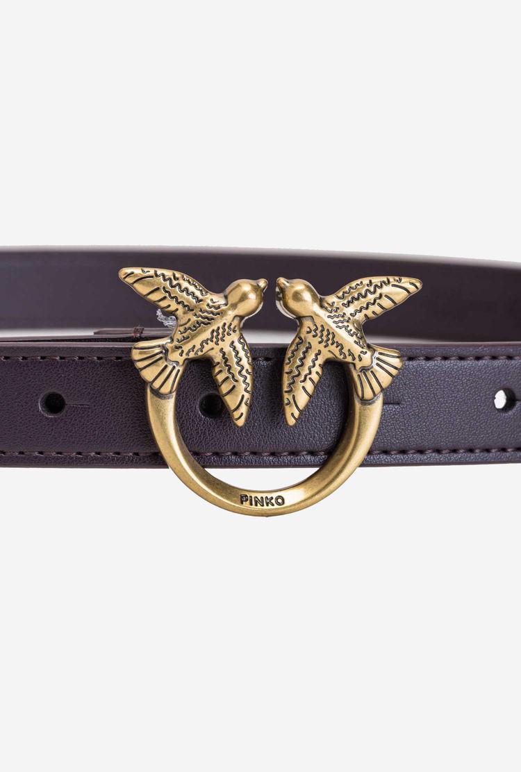 Purple Gold Women's Pinko Love Birds Thin Leather Belts | Ireland-59027319