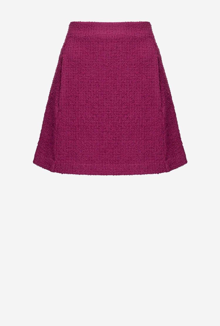 Purple Women's Pinko Basketweave Bouclé Skirts | Ireland-59203789