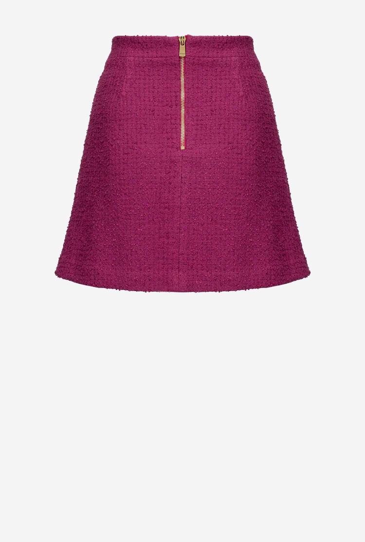 Purple Women's Pinko Basketweave Bouclé Skirts | Ireland-59203789