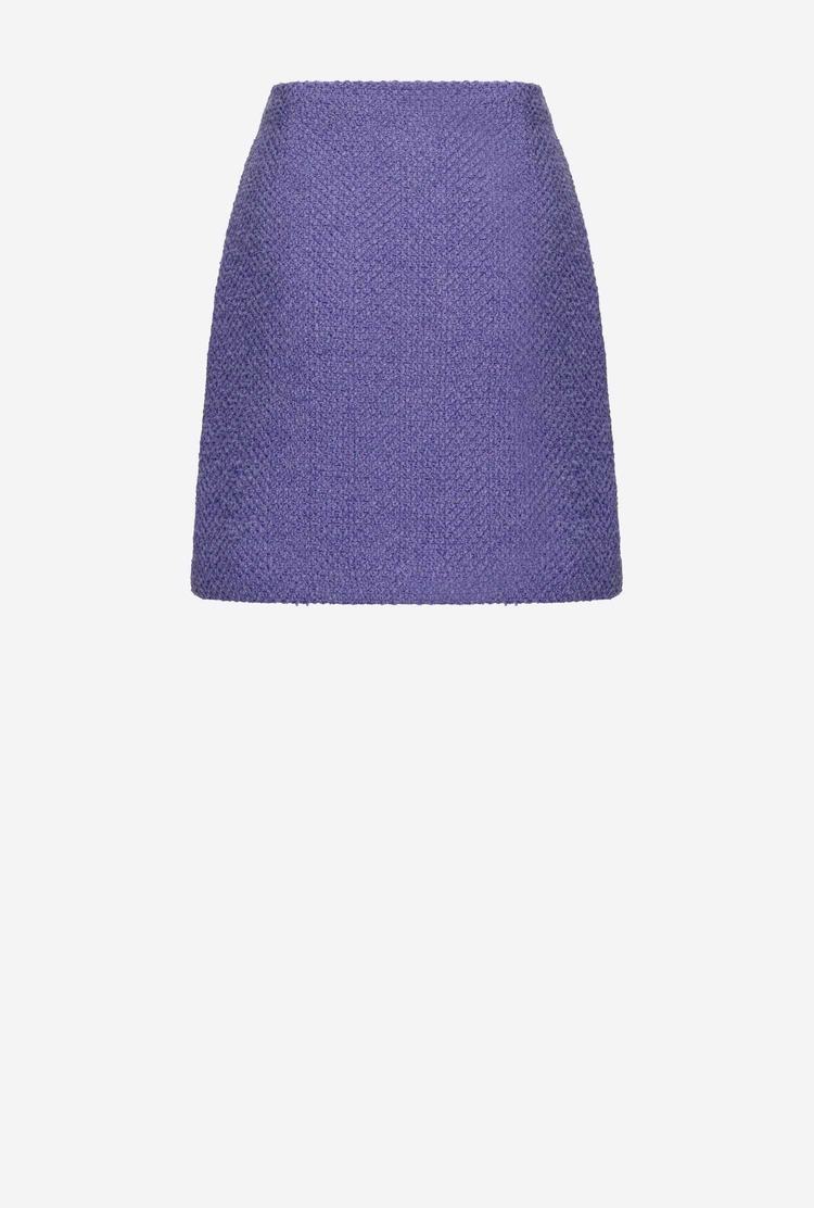 Purple Women's Pinko Buttoned Bouclé Skirts | Ireland-92081659