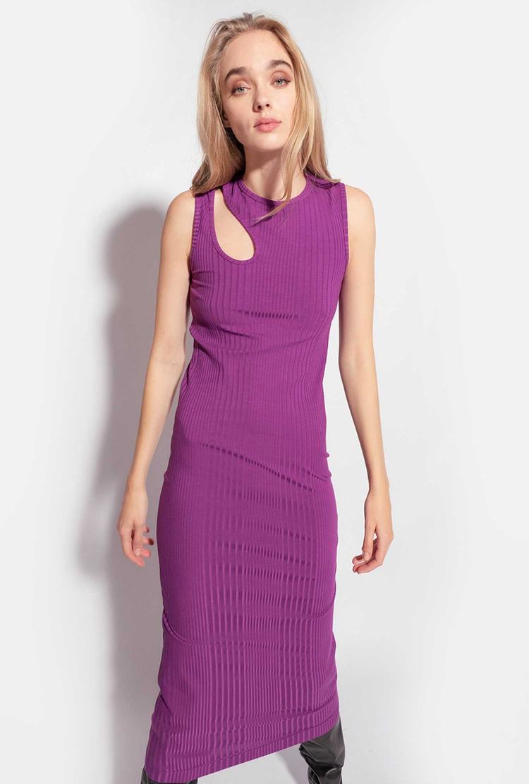 Purple Women's Pinko Cut-out Detail Dress | Ireland-09865749