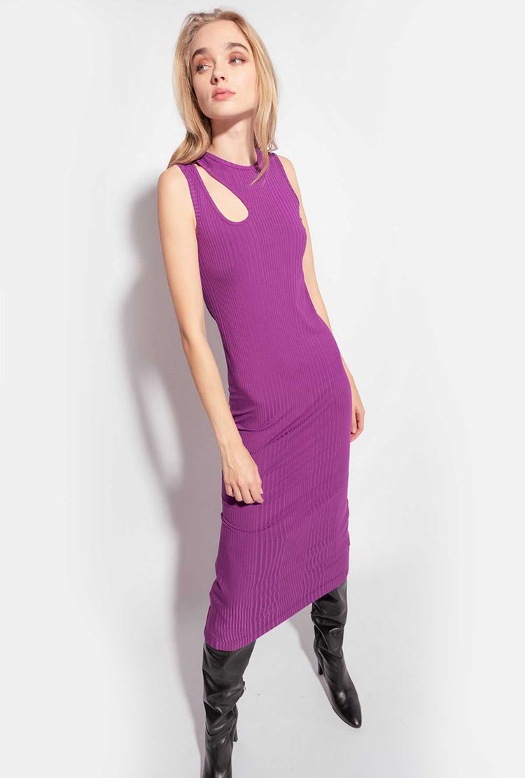 Purple Women's Pinko Cut-out Detail Dress | Ireland-09865749