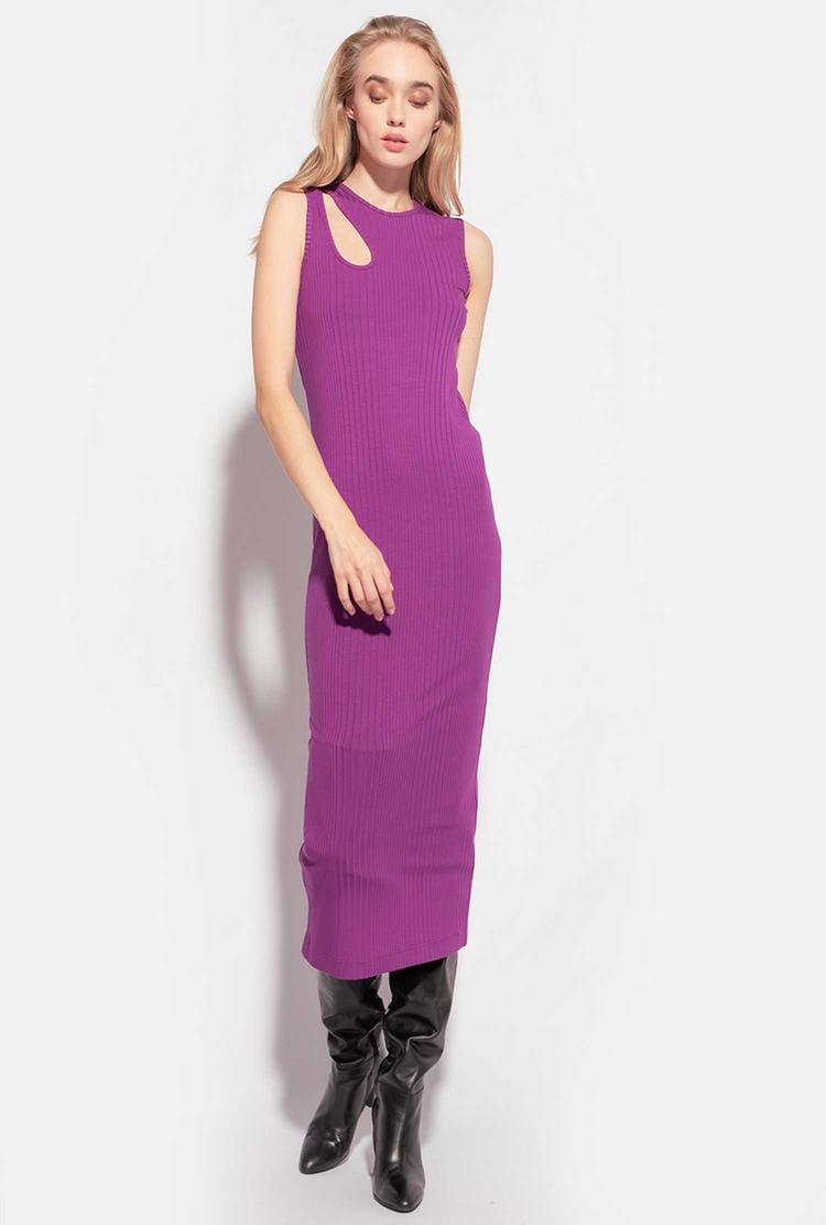 Purple Women\'s Pinko Cut-out Detail Dress | Ireland-09865749