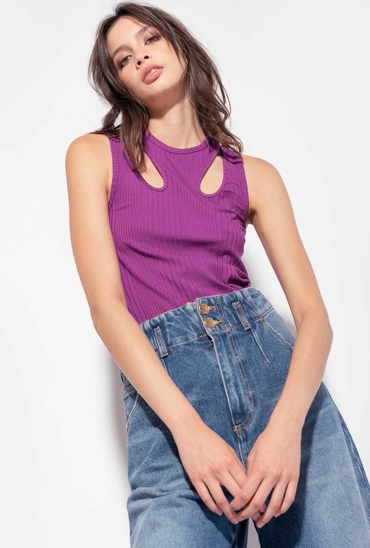 Purple Women\'s Pinko Cut-out Tanks | Ireland-96483719