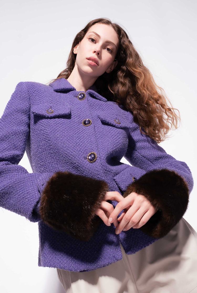 Purple Women's Pinko Faux Fur Jackets | Ireland-86092179