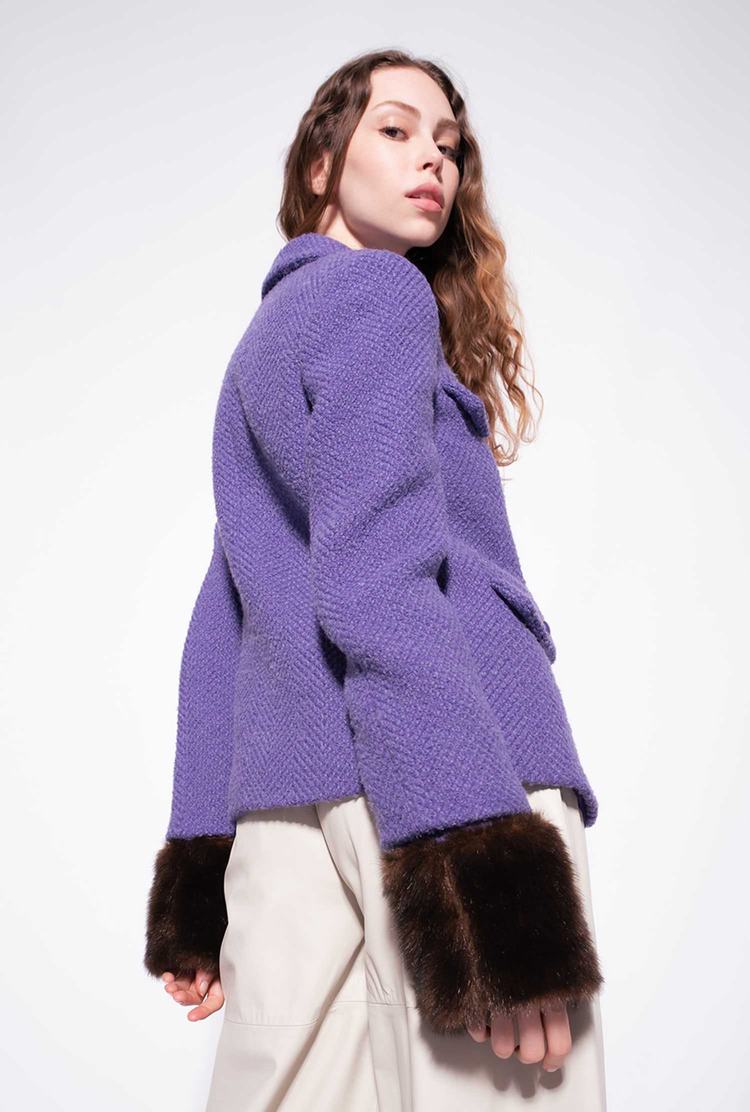 Purple Women's Pinko Faux Fur Jackets | Ireland-86092179