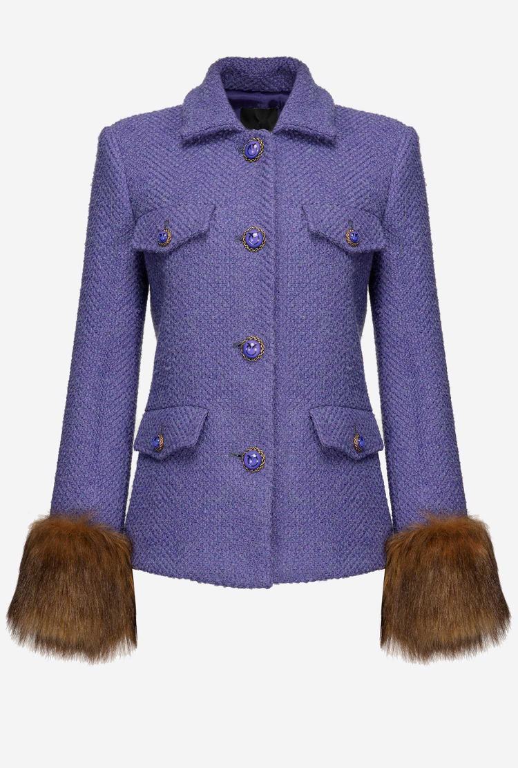 Purple Women's Pinko Faux Fur Jackets | Ireland-86092179